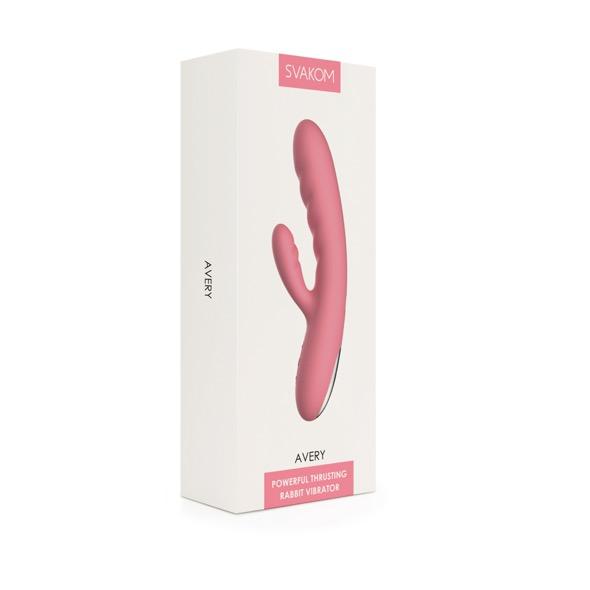 Svakom - Avery Powerful Thrusting Vibrator Strawberry Pink