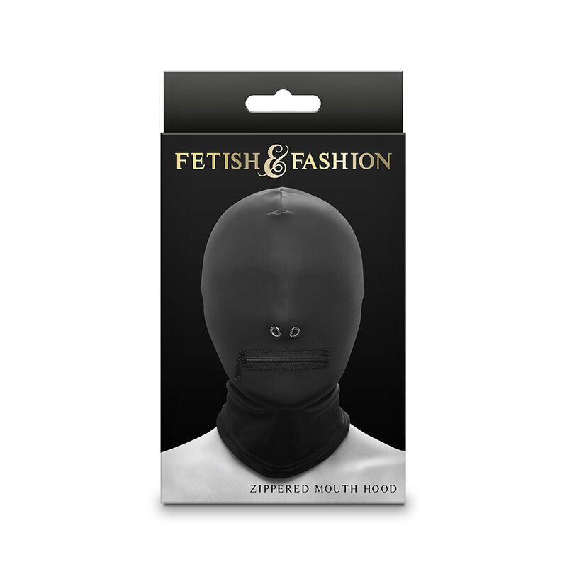 Ns novelties - fetish & fashion closed zippered mouth hood nylon black 1