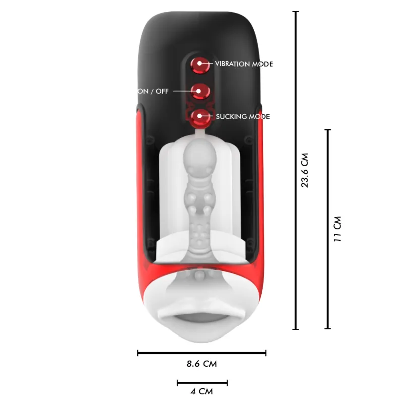 Jamyjob - blaze automatic mouth masturbator 5 suction and vibration modes 2