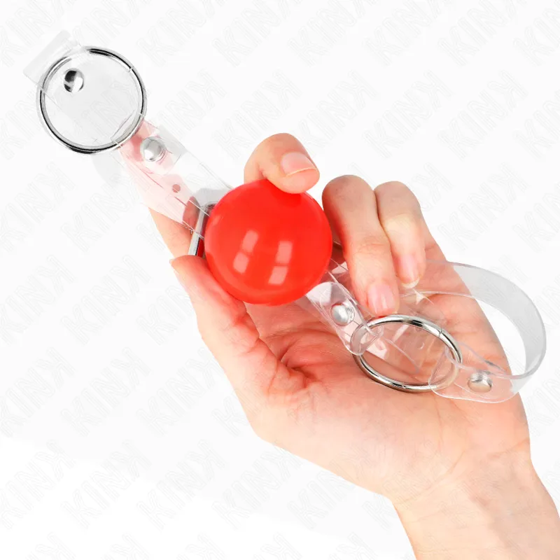Kink - Red Transparent Pvc Ball 4 Cm Gag Adjustable 2