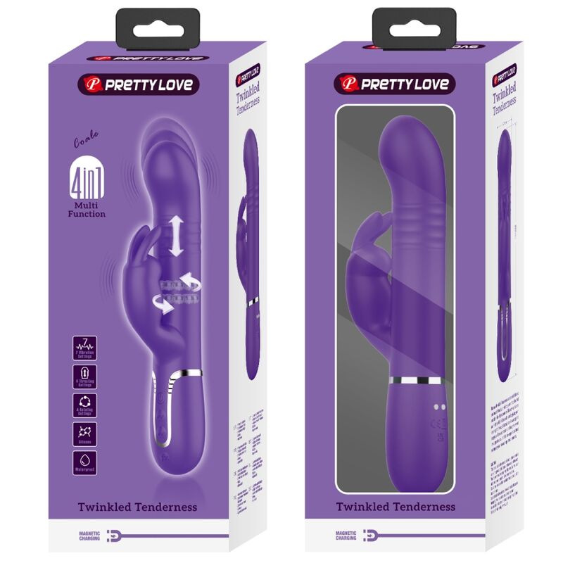 Pretty love - coale rabbit vibrator 4 in 1 purple 9
