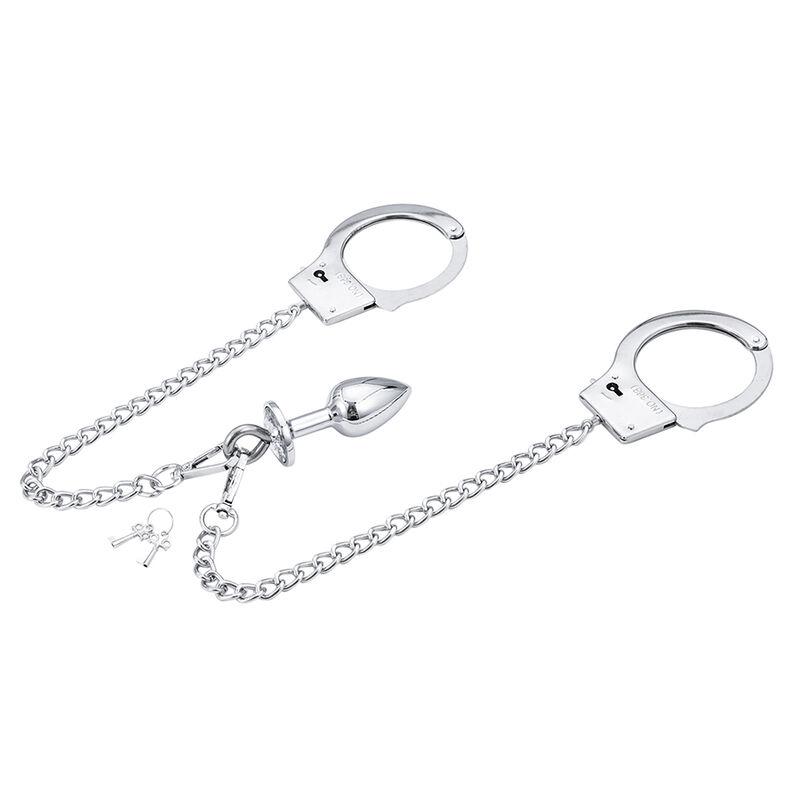 Ohmama Fetish Hand Cuffs With Chain And Anal Plug