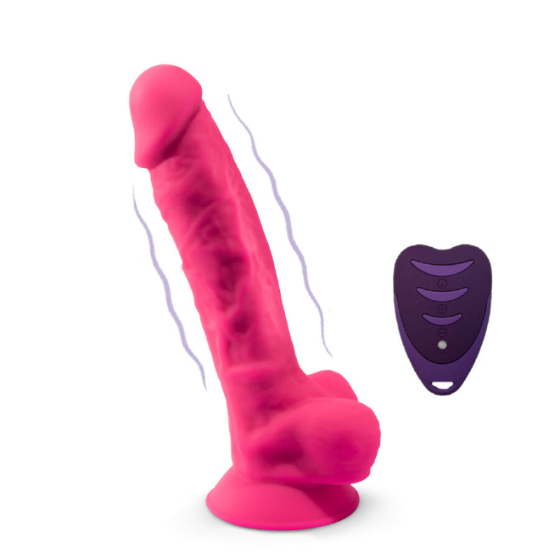 Silexd - realistic penis model 18 pink vibration + remote control lrs 3