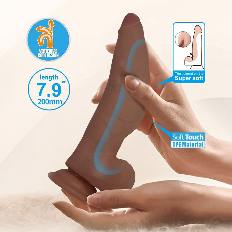 Pretty love - cuthbert realistic flexible dildo 20 cm Ø 5 cm tpe brown 7