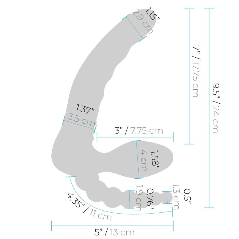 Pegasus - 7” Remote Control Strapless D.P. Silicone Strap on 2