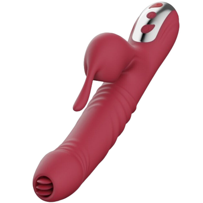 Armony - suck vibrator & sucker with stimulating tongue burgundy