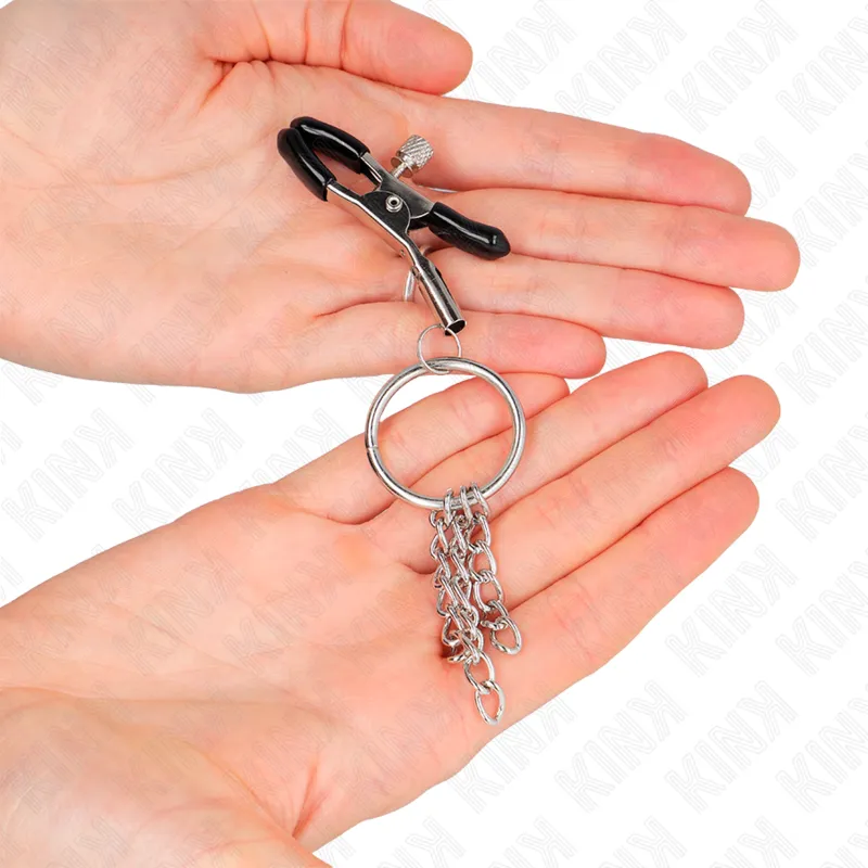 Kink - O Ring Nipple Clamp And Little Chain Silver 6 Cm 2