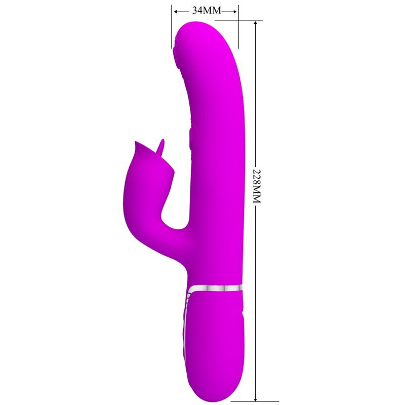 Pretty love - rabbit vibrator with licking fuchsia 1