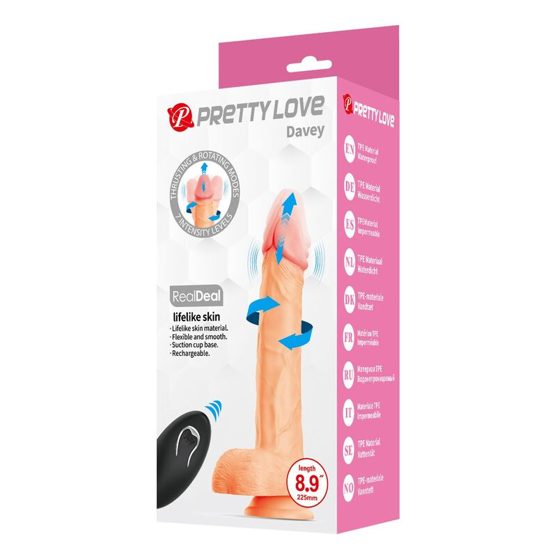 Pretty love - davey thrusting & rotating vibrating dildo remote control 22.5 cm Ø 4.8 cm natural 8