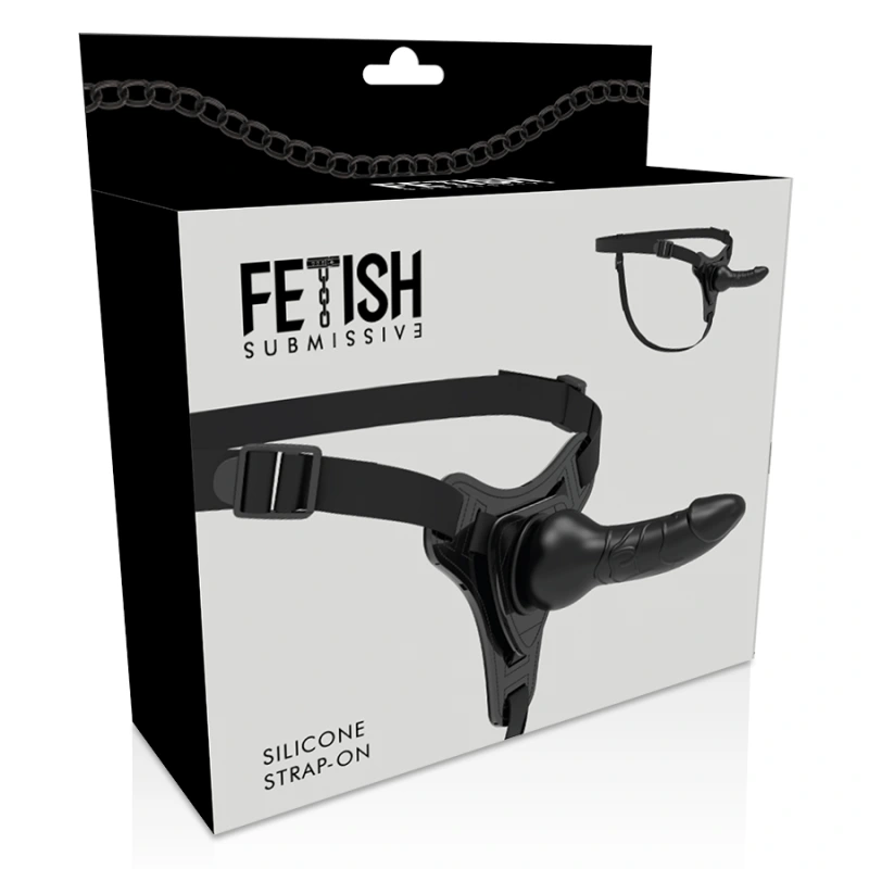 Fetish submissive harness - black silicone realistic 16 cm 4