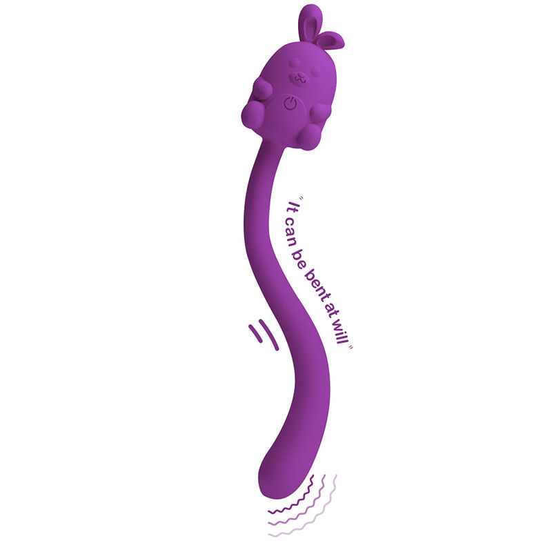 Pretty love - cute bunny flirting stick flexible vibrator usb rechargeable purple 4