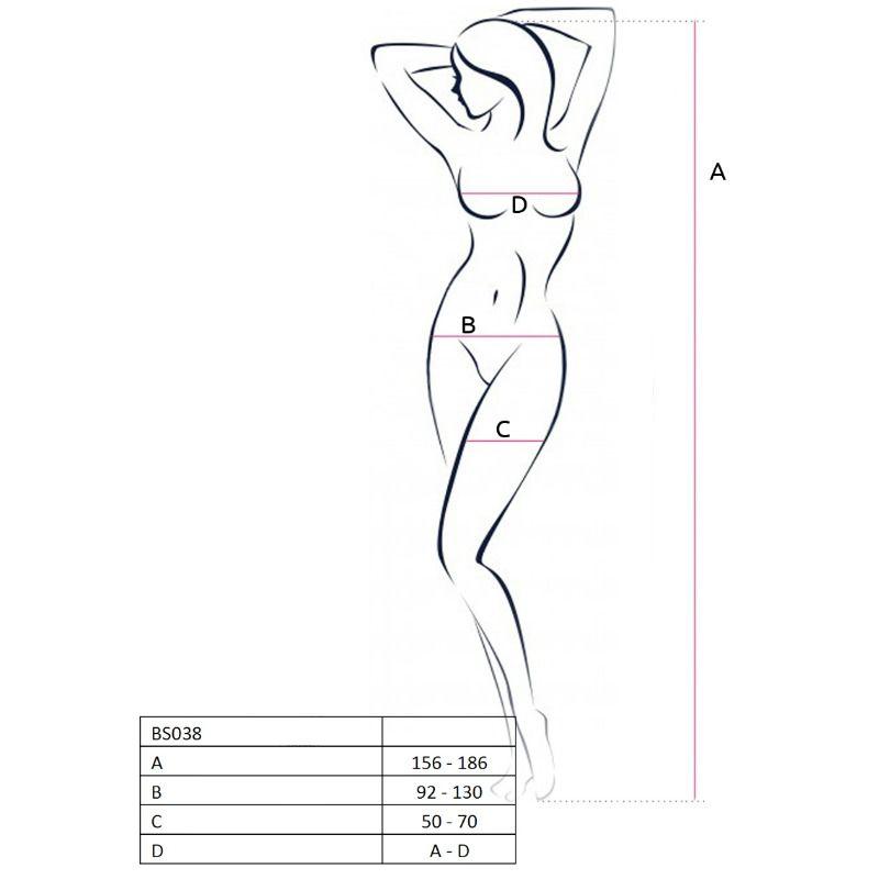 Passion Bs038 Bodystockings Biela - Sieťovaný Erotický Overál 1