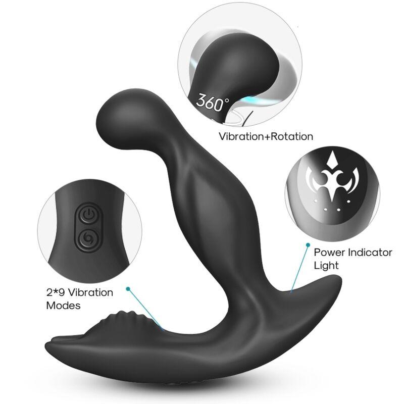 Armony - Bat King Vibrator Anal Prostate Rotator Remote Control Black