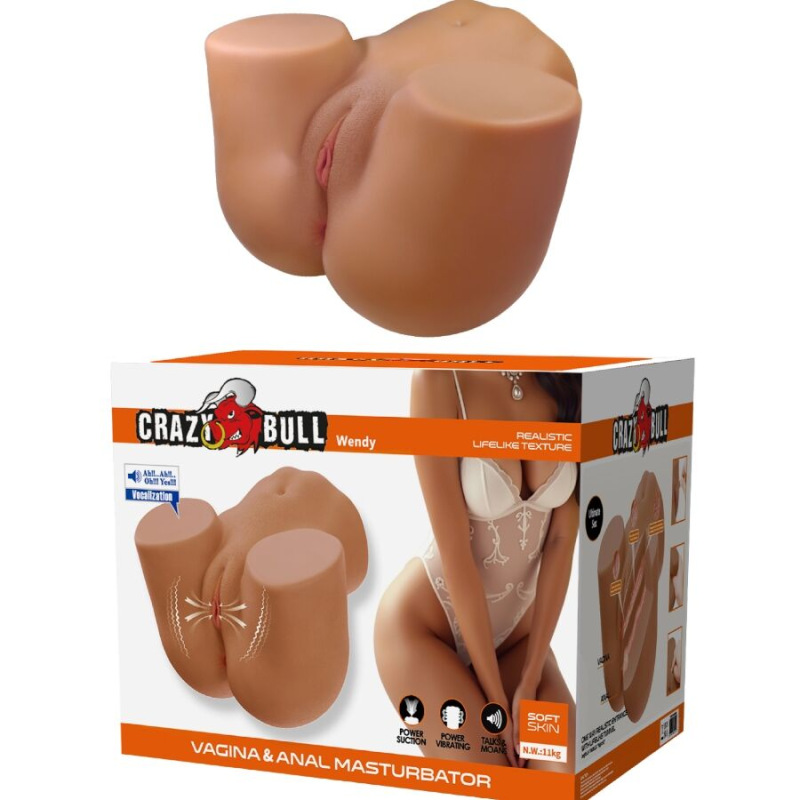 Crazy bull - wendy realistic female butt vibrator and sucker with sound 11 kg 1