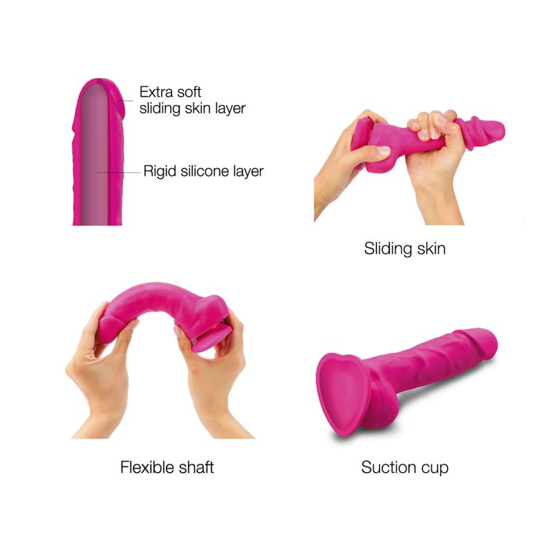 Strap-On-Me - Sliding Skin Realistic Dildo Fuchsia L 2