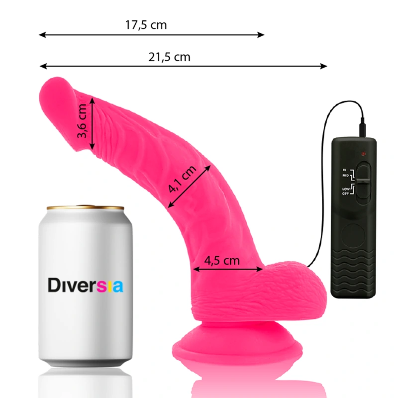 Diversia - flexible vibrating dildo pink 21.5 cm -o- 4.5 cm 1