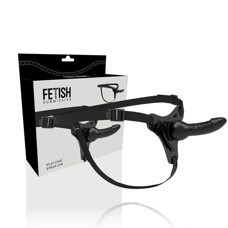 Fetish submissive harness - black silicone realistic 16 cm 1