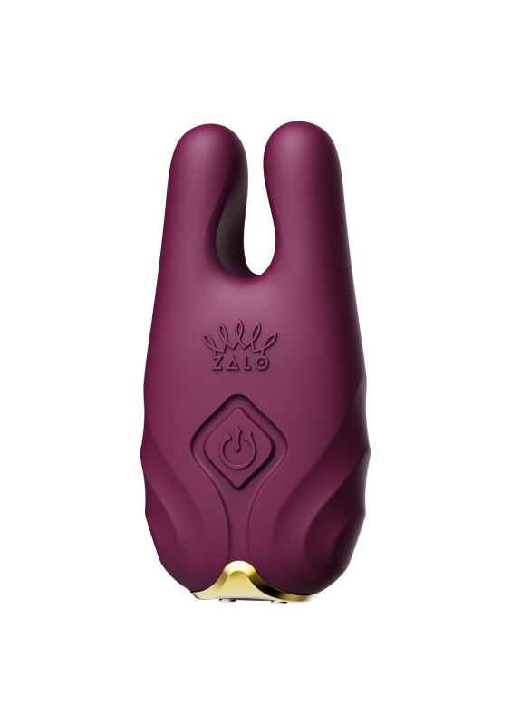 Zalo - Nave Wireless Vibrating Nipple Clamps Velvet Purple 6