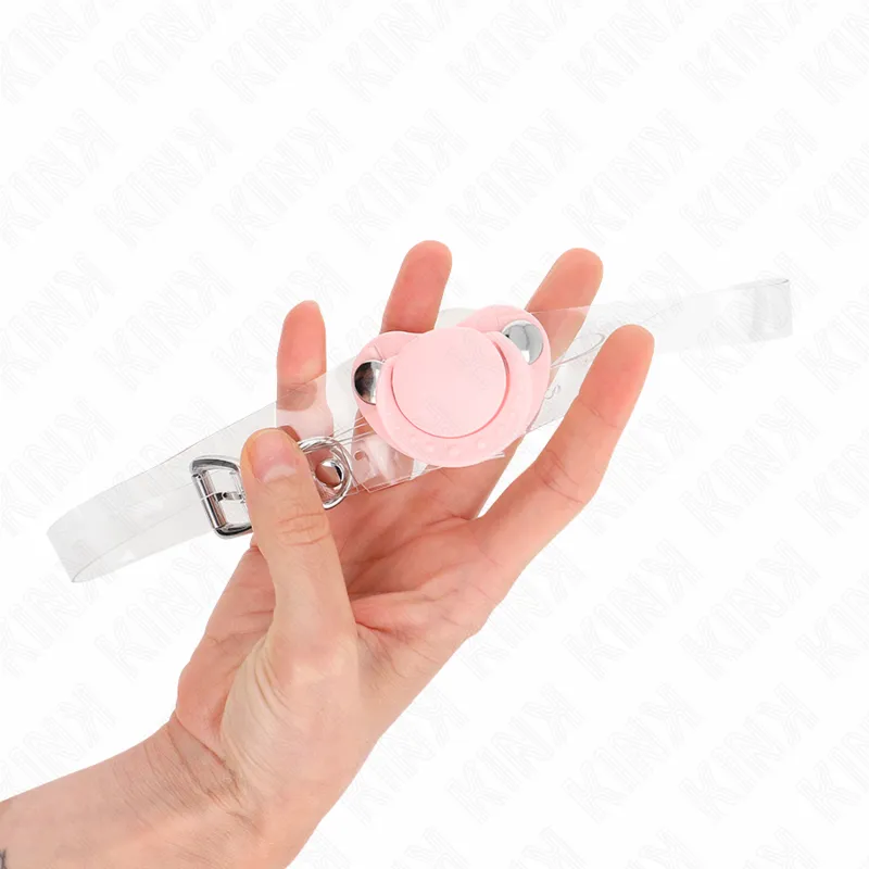 Kink - Pink Pacifier Shaped Gag 5.5 X 4 Cm Adjustable 43-60 Cm 2