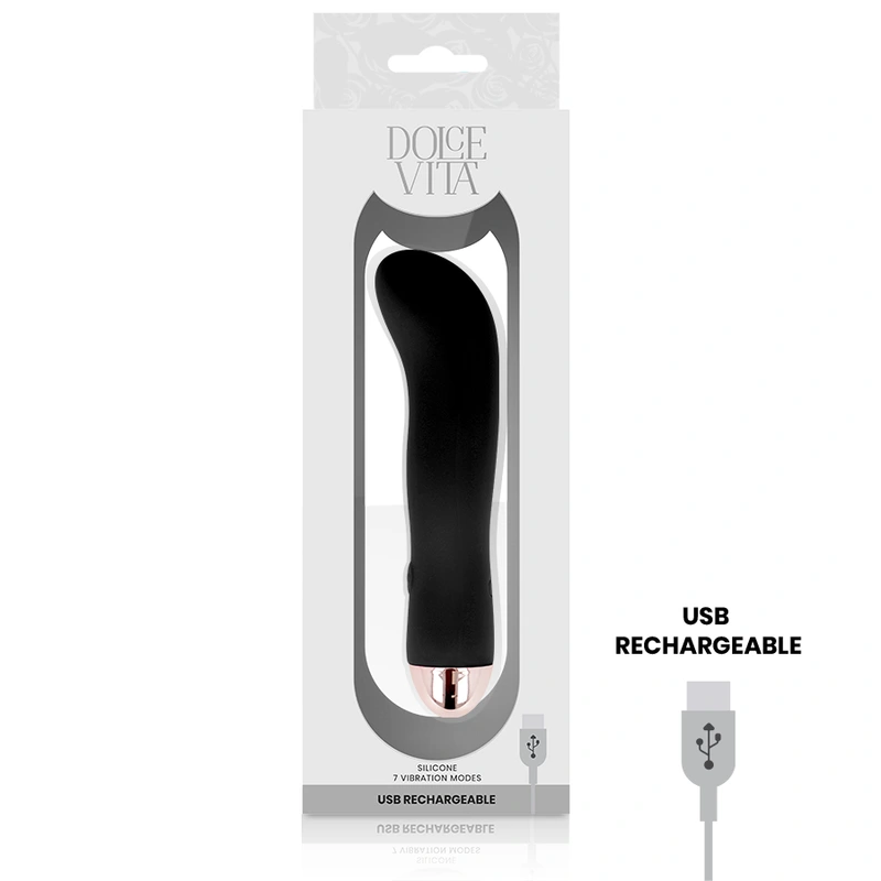 Dolce vita - rechargeable vibrator two black 7 speed 3