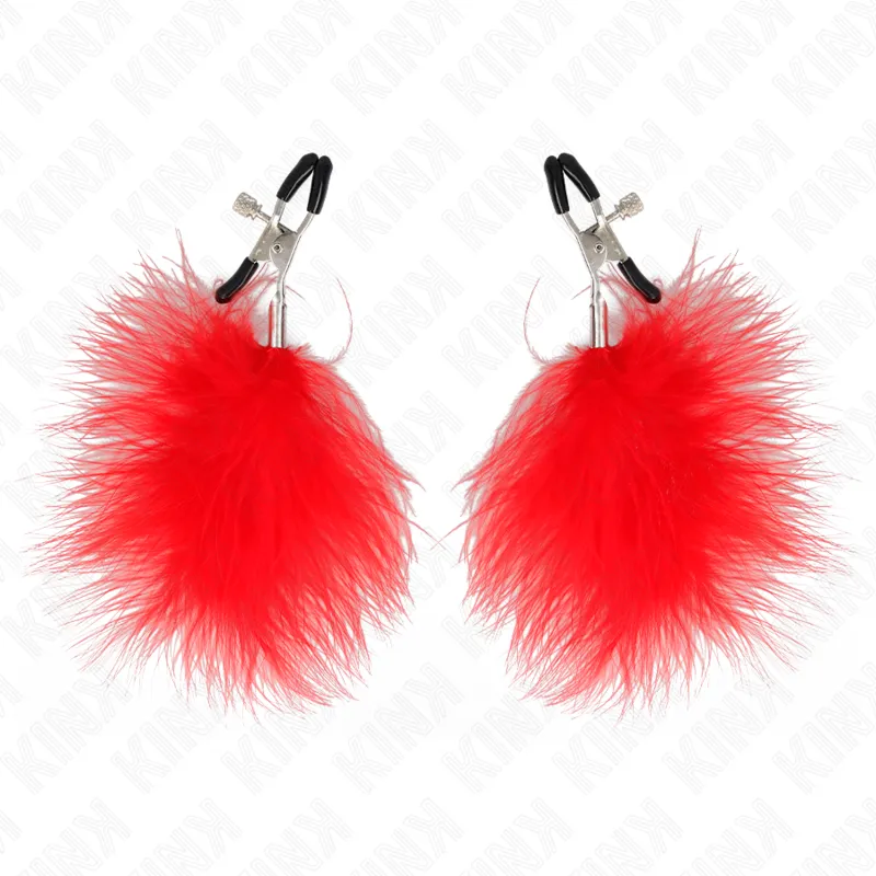 Kink - Feather Nipple Clamp Red 7 Cm