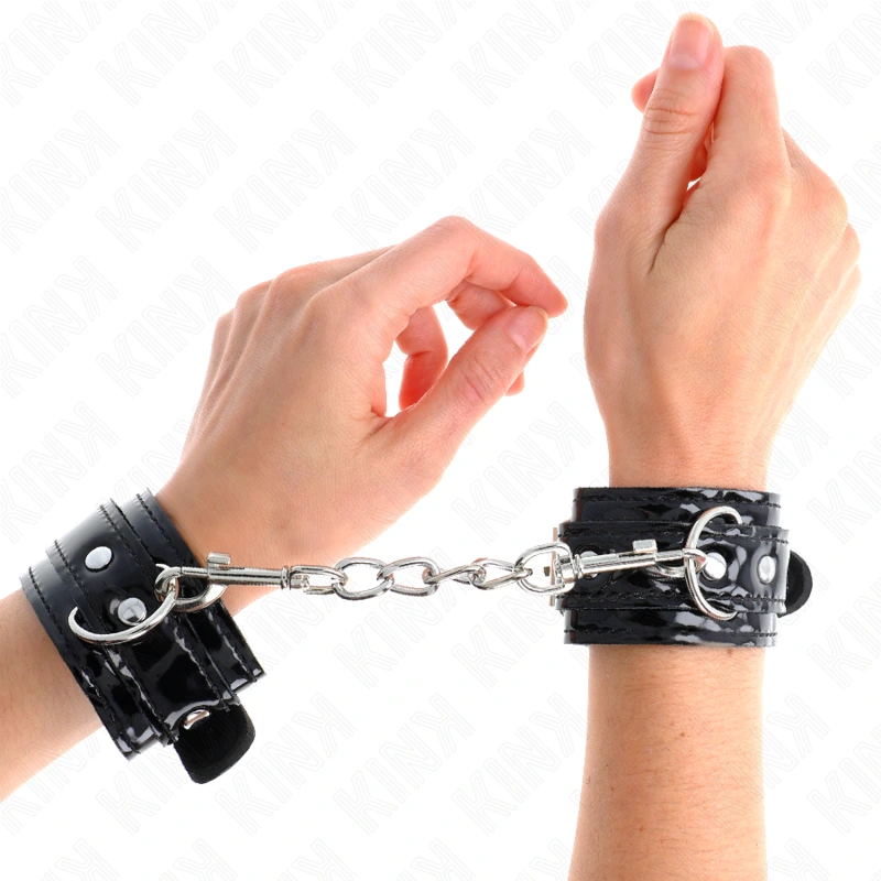 Kink - shiny neoprene wrist cuffs adjustable 17-24 cm x 4.5 cm