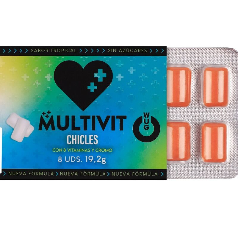 Wug multivit - functional multivitamin tropical flavour gum blister 8 pcs 1