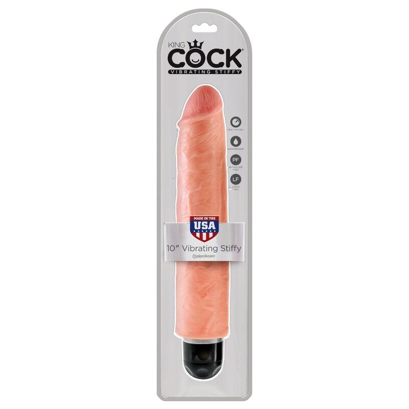 King Cock 25.4 Cm Vibrating Stiffy - Flesh 2