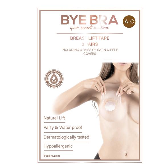 Bye Bra - Breast Lift & Silk Nipple Covers 3 Pairs Beige A-C