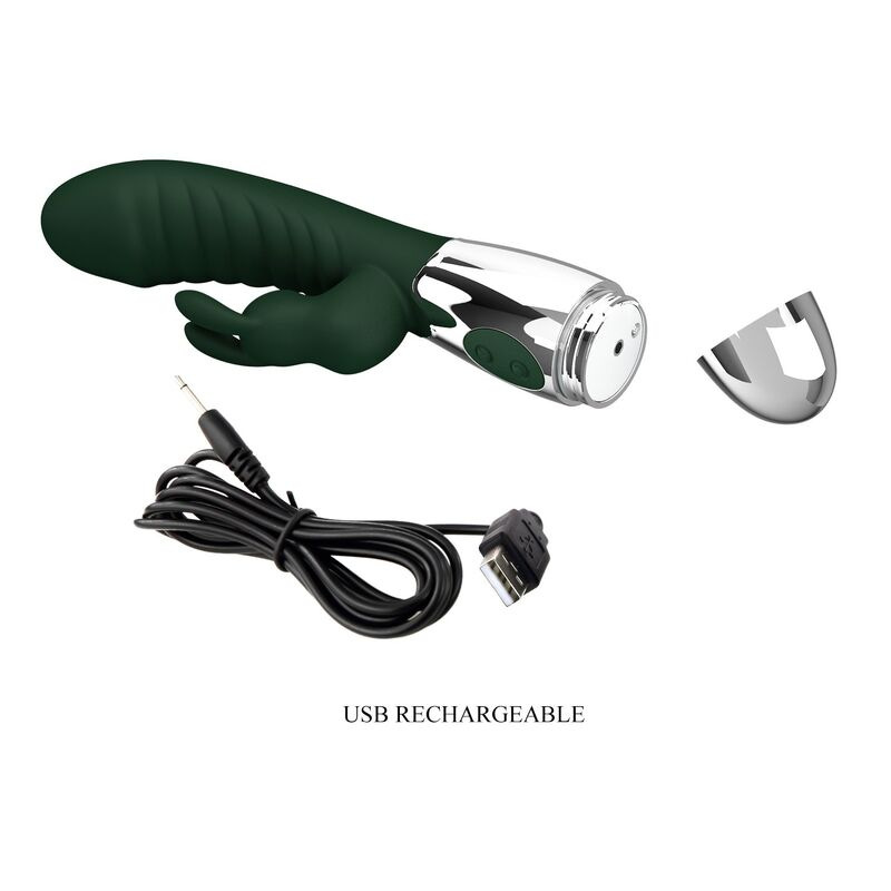 Pretty love - naughty bunny rabbit vibrator 30 functions usb rechargeable green 8
