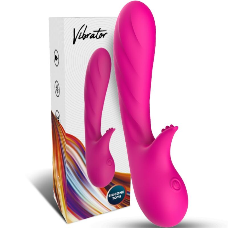 Armony - romance vibrator with stimulator fuchsia 4