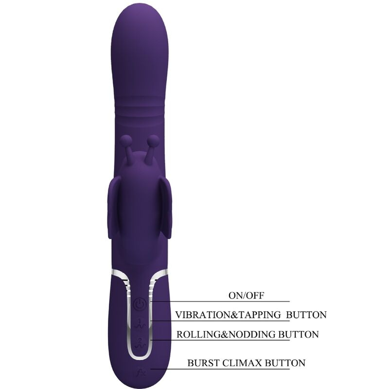 Pretty love - multifunction rabbit vibrator 4 in 1 butterfly purple 7