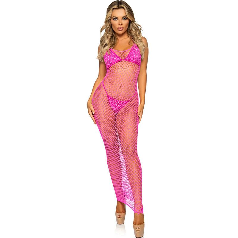 Leg Avenue - Long Net Dress Fuchsia One Size