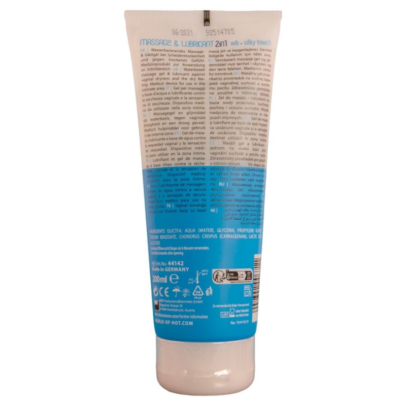 Hot - massage & glide gel 2in1 silky touch 200 ml 1