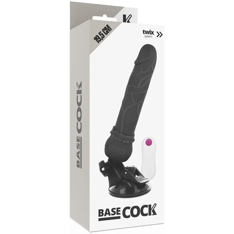 Basecock Realistic Vibrator Remote Control Black 19.5 Cm