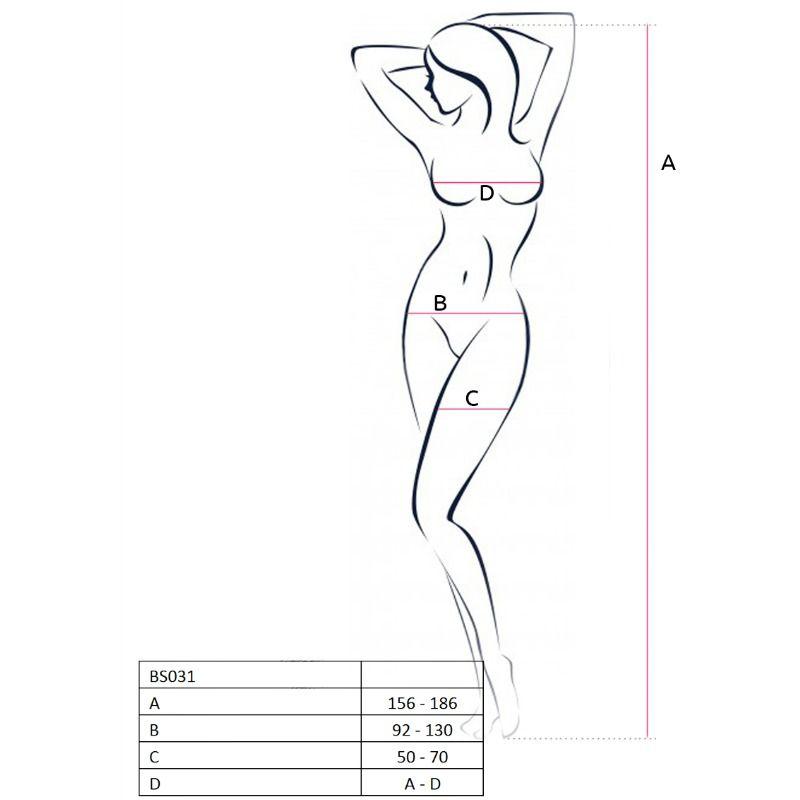 Passion Bs031 Bodystockings Čierna - Sieťovaný Erotický Overál 2