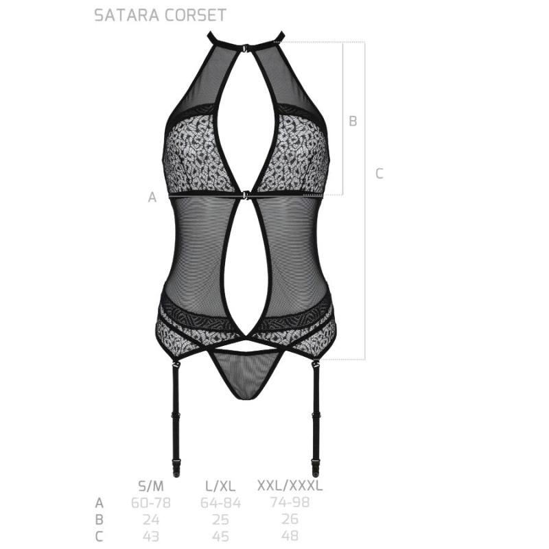 Passion - Satara Corset Erotic Line Black L/Xl