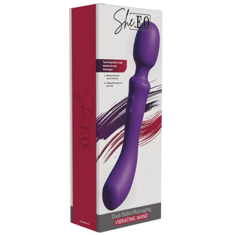 She.e.o - double-ended vibrating massager wand purple 4