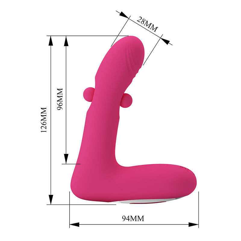 Pretty love - duden rechargeable silicone vibrator 12 vibration modes and 3 rocking modes pink 13