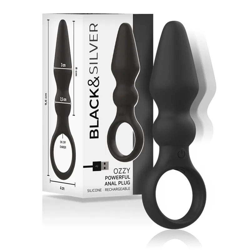 Black&Silver - Ozzy Powerful Anal Plug Silicone