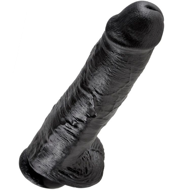 King cock - dildo black with balls 28 cm 2