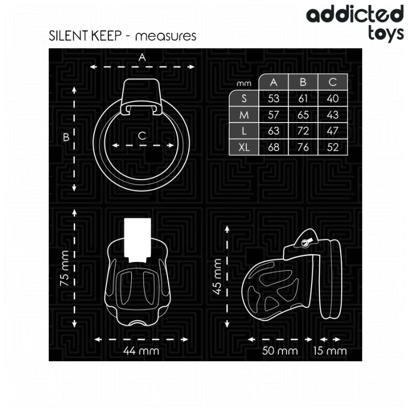 Addicted toys locked - silent keep penis cage 7.5 cm 4