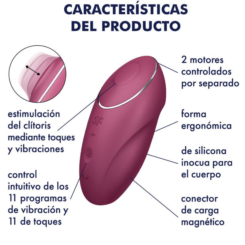 Satisfyer - Tap & Climax 1 Lay-On Vibrator Red 4