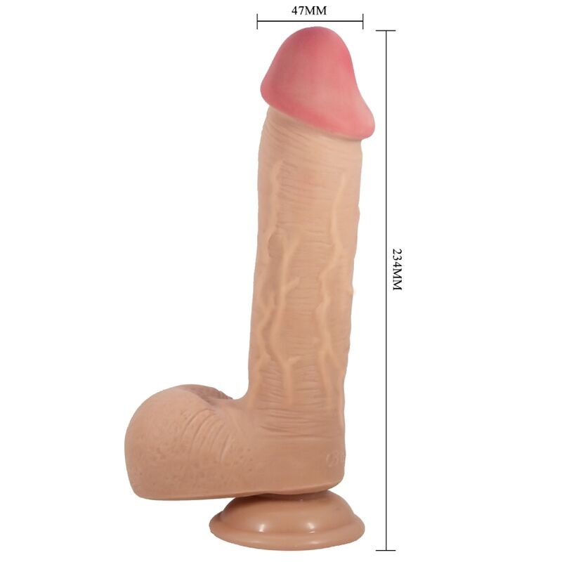 Pretty love - sliding skin series realistic dildo with sliding skin suction cup flesh 23.4 cm 3