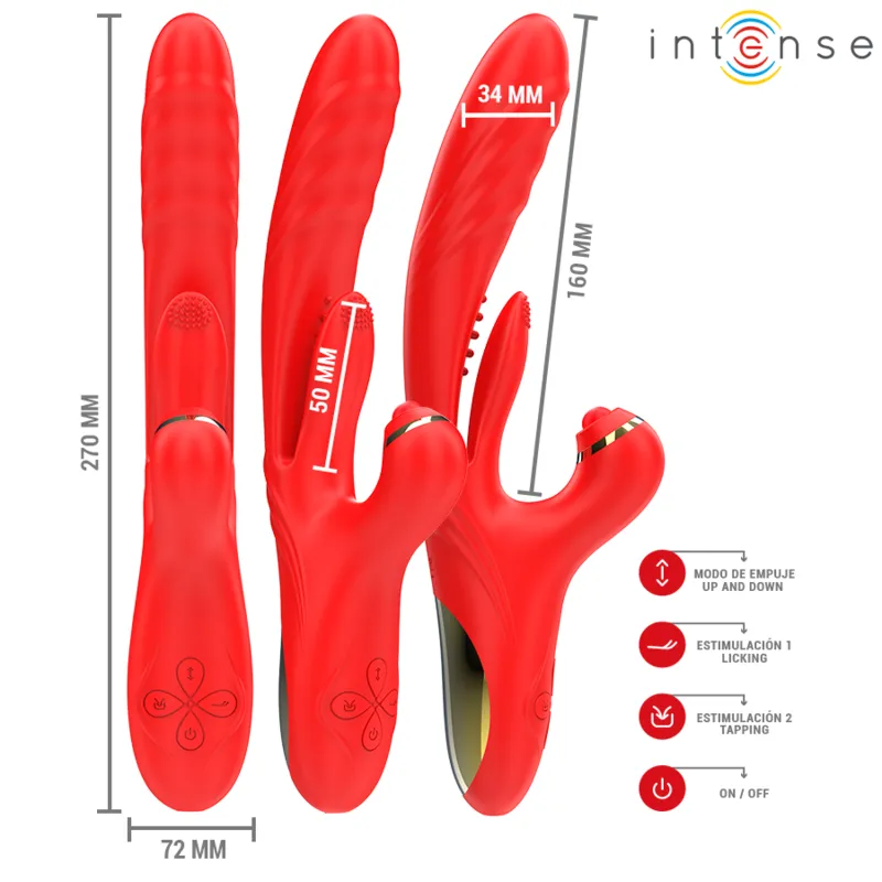 Intense - rosalia multifunction vibrator 3 in 1 red 2