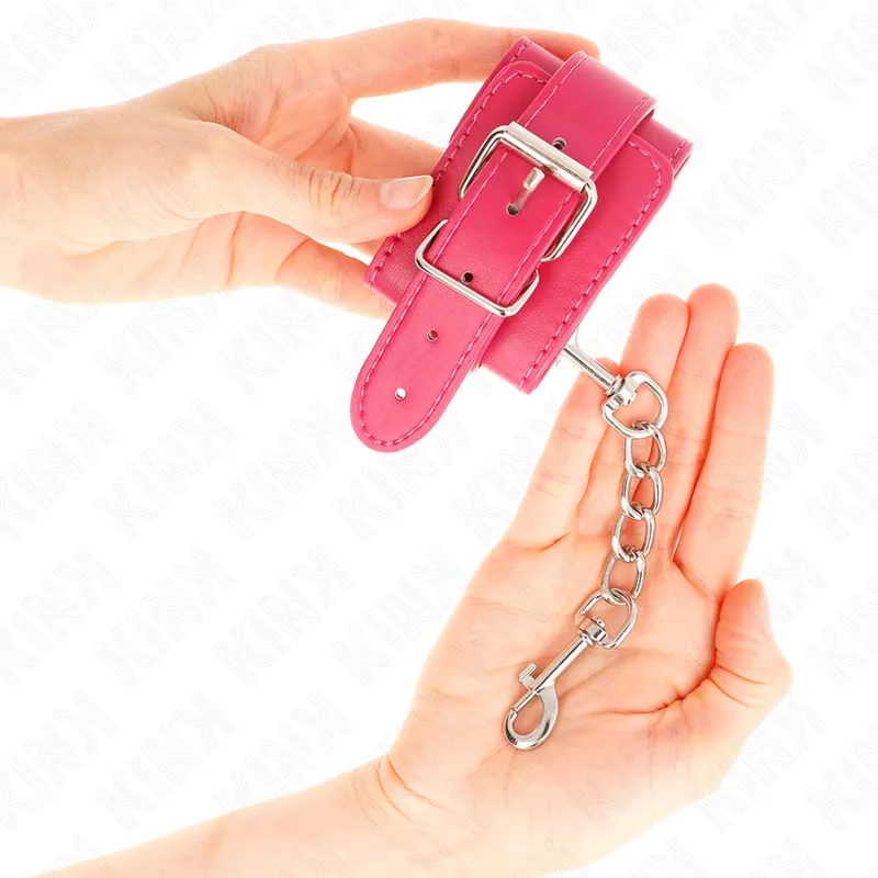 Kink - Wrist Restraints Raspberry Rose With Raspberry Rose Lining Adjustable 20-28 Cm X 5. 2