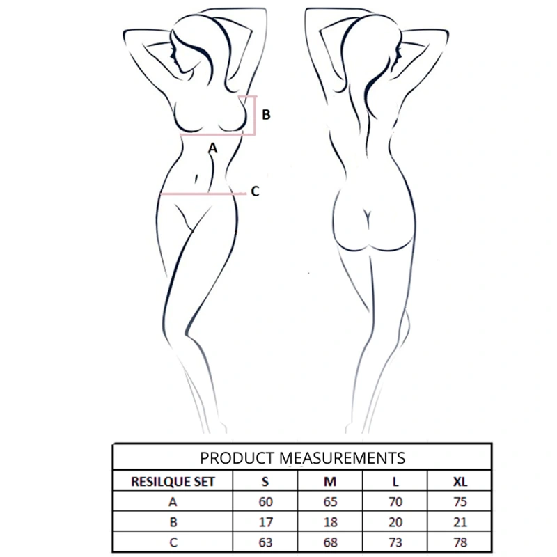 Passion - resilque bra + thong set tomato red l/xl 3