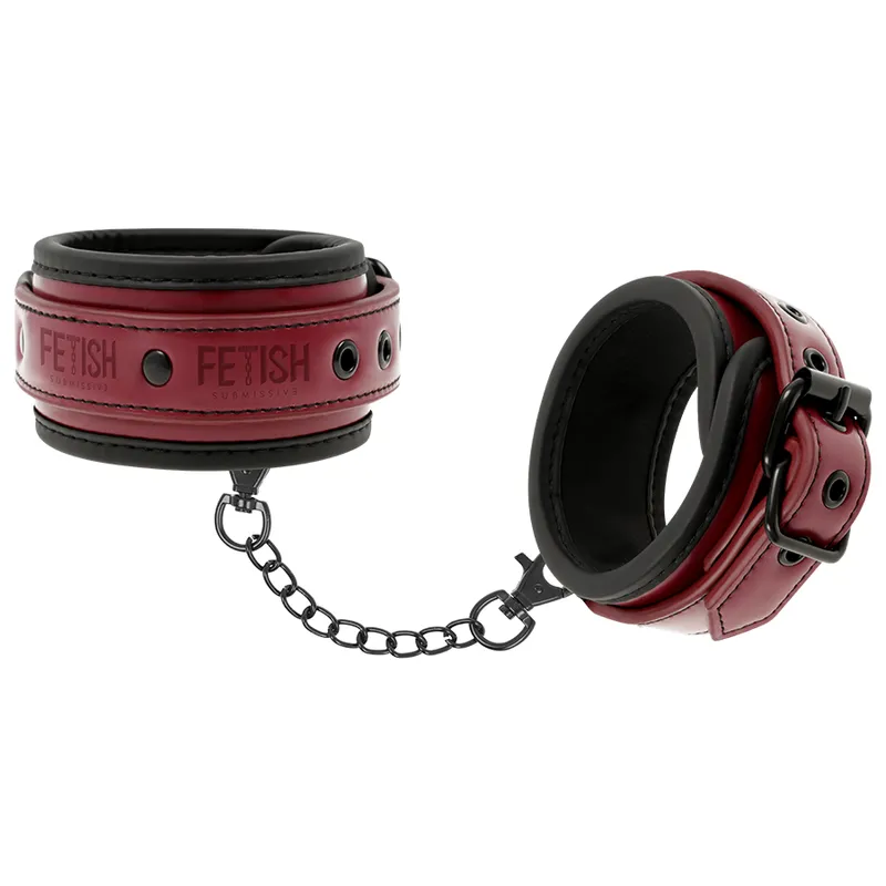 Fetish Submissive Dark Room Ankle Cuffs Vegan Leather - Putá 1