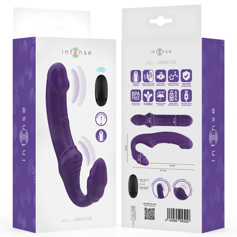 Intense - jill double vibrator 20 cm purple remote control 7