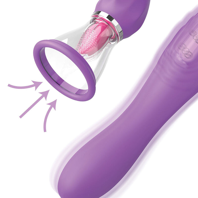 Fantasy for her - ultimate pleasure max suction hose with stimulating tongue purple 2